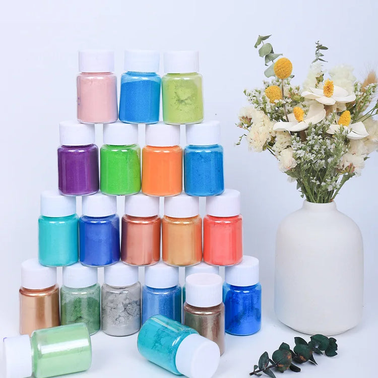 20ml 54colors Slim Pearl Nail Powder Pearlescent Natural Mica Mineral Epoxy Resin Dye Chrome Pigment For Manicure Art
