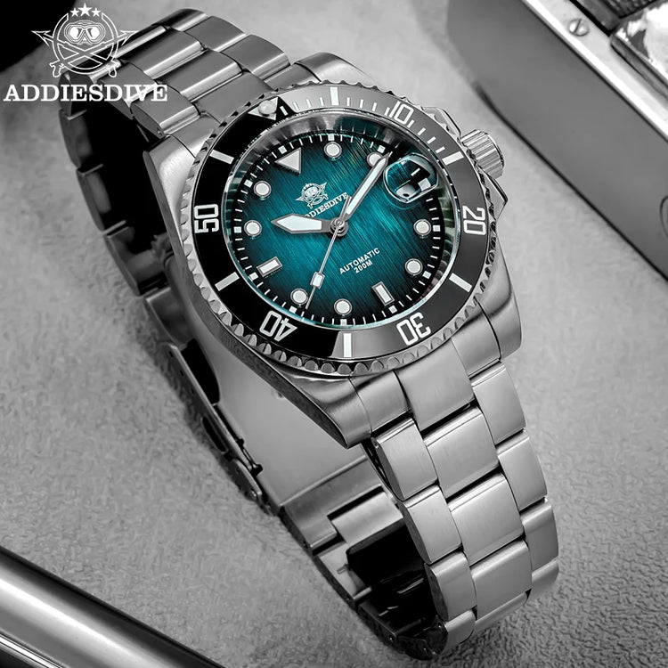 ADDIESDIVE Men's Dive Watch Automatic Mechanical 8215 Sapphire Glass BGW9 Super Luminous 200M Waterproof Men's Watch AD2536