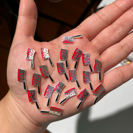 10Pcs Halloween Fake Weapons with Blood Nail Charms Bloody Horror Metal Nail Art Decorations Manicure Accessories Punk Jewelry *