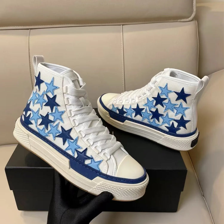 High top canvas shoes for men, 2026 new spring versatile shoes, men's casual board shoes, women's blue canvas shoes