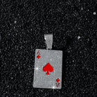 Men Women Hip Hop Poker Pendant Necklace with 13mm Cuban Chain Hiphop Iced Out Red Peach A Necklaces Fashion Punk Jewelry Gifts PlatiNum