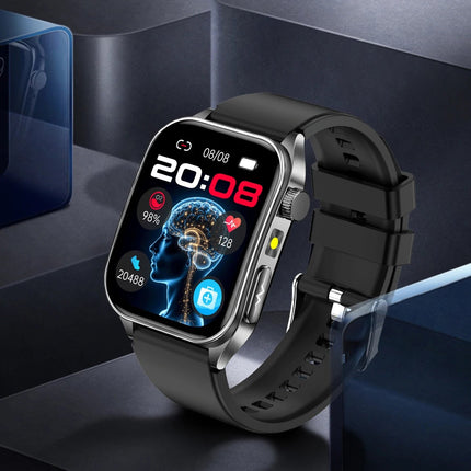 2025 Trattamento laser Tre Smartwatch alti 1.95 "Schermo curvo in zaffiro ECG + PPG Grasso nel sangue Acido urico Diagnosi salute Smartwatch platinumshop