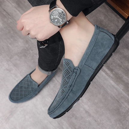 STRONGSHEN scarpe da uomo Casual Luxury Brand Slip on mocassini vuoti in pelle scamosciata mocassini da uomo estate traspirante scarpe da guida da uomo italiane