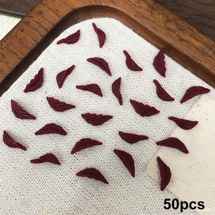 Delicate Dark Red Brown White Rose Flower Leaf Lily Tender Camellia Nail Charms Art Resin Decorations Manicure Tools Accessories