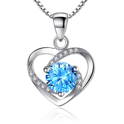 Collana in Argento Sterling 925 con Zircone Scintillante, Catena per Clavicola da Donna, Gioielli da Matrimonio Placcati in Oro 18k PlatiNum
