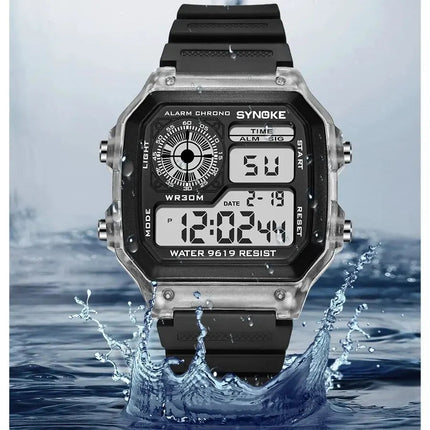 SYNOKE Digital Watches uomo sport luminoso multifunzione impermeabile orologio da polso da donna all'aperto e in esecuzione studente sette luci platinumshop
