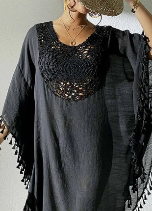 Abito Copricostume Estivo da Donna con Scollo Quadrato, Protezione Solare, Vestibilità Ampia, Traforato, per Spiaggia e Vacanze platinumshop