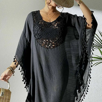 Abito Copricostume Estivo da Donna con Scollo Quadrato, Protezione Solare, Vestibilità Ampia, Traforato, per Spiaggia e Vacanze platinumshop