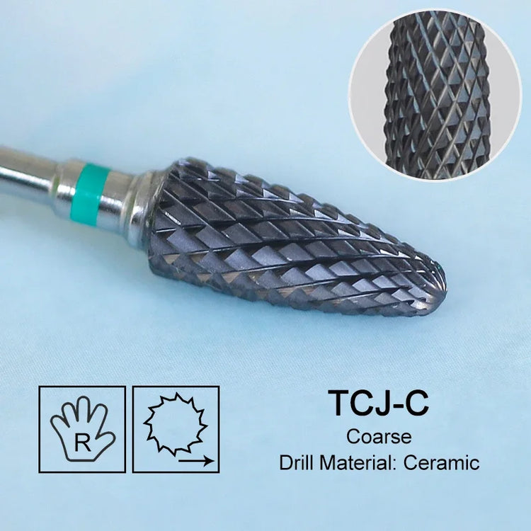 Pink Ceramic Carbide Nail Drill Bits Milling Cutter For Gel Polish Remover Electric Nail Machine Polishing Peeling File Home Salon Manicure Pedicure Accessories