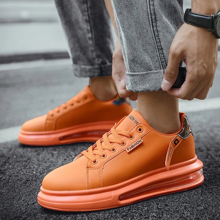 Men's Platform Sneakers Solid Design Sports Running Tennis Sneakers Lace Up Walking Trainers Shoes Casual Outdoor Shoes 39-44