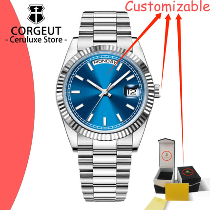 Custom Logo Diy 36/39MM Dial Automatic Mechanical Watches For Man Week Date Type Sapphire Luxury Waterproof Diving Man Watches