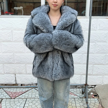 HOOOFUR New Silver Fox Fur Faux Feather Underwear Women'S Fake Fur Coat Sexy Fur Skirt Styles Can Be Customized Plus size