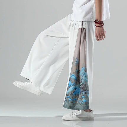 Nuovi pantaloni da uomo e da donna Chinoiserie moda giapponese pantaloni sportivi da uomo larghi di grandi dimensioni abbinati a pantaloni larghi di grandi dimensioni