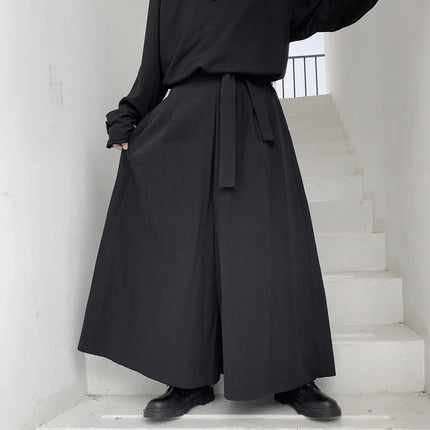 Pantaloni Hakama Samurai Giapponesi, Pantaloni Casual Oversize da Uomo Stile Harajuku, Pantaloni Cinesi Hanfu Tang, Uniformi da Kendo Maschili