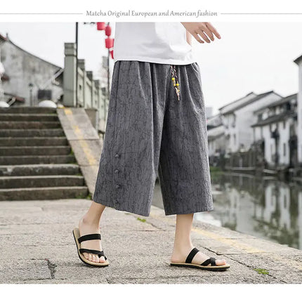 Pantaloni da samurai giapponesi Kimono da uomo Pantaloni casual in cotone retrò da uomo Pantaloni larghi casual Hip Hop Harajuku di alta qualità da uomo