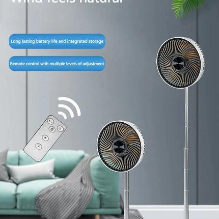 Ventilatore Portatile Oscillante da Terra HOMEFISH con Telecomando, Pieghevole, Ricaricabile a Batteria, per Campeggio