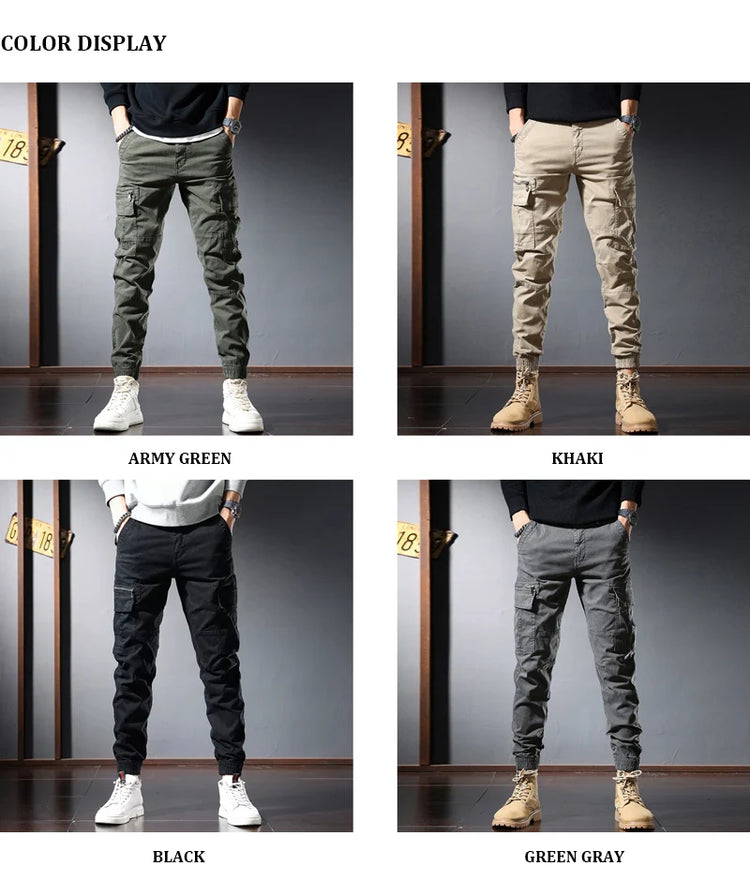 Street Fashion Men Jeans Black Green Loose Fit Big Pocket Casual Cargo Pants Hombre Zipper Designer Hip Hop Joggers Men Overalls