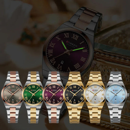 CURREN Orologio da donna, Orologi da donna, Orologi da donna, Abito alla moda impermeabile Bracciale in acciaio inossidabile Orologi analogici Data platinumshop