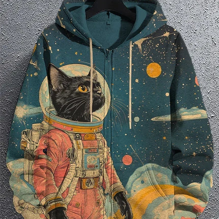 Cartoon Dinosaur Cat 3d Print Hoodie Men Women Fashion Zip Up Hoodies Male Jacket Animal Tracksuit Zipper Clothes Funny Sweats