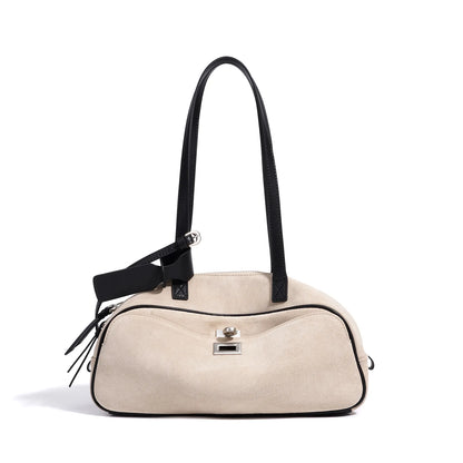 MENDY Borsa in pelle scamosciata Borsa a tracolla con cuscino in pelle Borsa casual ascellare da donna unica in morbida pelle Novità nella borsa tote Designer di lusso