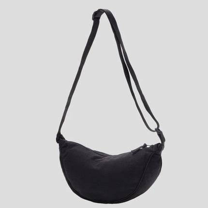 Simple Design Women's Messenger Bag Fashion Ladies Nylon Hobos Small Shoulder Bags Vintage Female Girls Purse Cloth Handbags PlatiNum