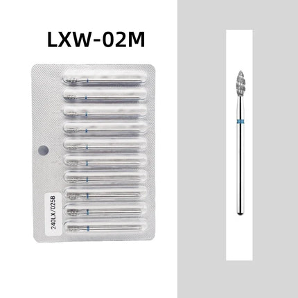 10Pcs Tornado Flame Diamond Nail Drill Bit Fine&Medium Grit Size Manicure Cutters Rotary Burr Drill Accessories Spiral Nail Tool2028 Nail Tools