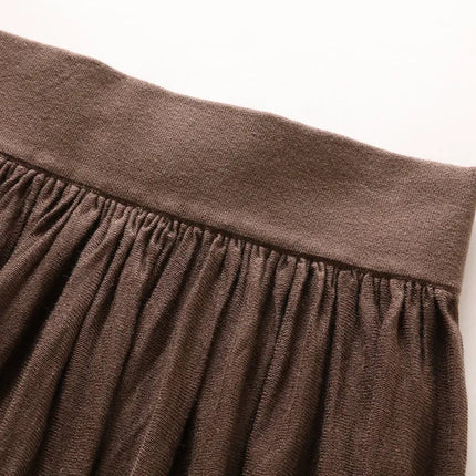 Women's Clothes High-quality Cashmere Skirts Fashionable Mulberry Silk Knitted A-line Skirts Women's High-waisted Umbrella Skirt PlatiNum