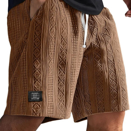 Pantaloncini Casual Jacquard da Uomo, Stile Harajuku, Tinta Unita, Pantaloni Corti alla Moda, Abbigliamento Retrò da Uomo, Streetwear Nuovo platinumshop