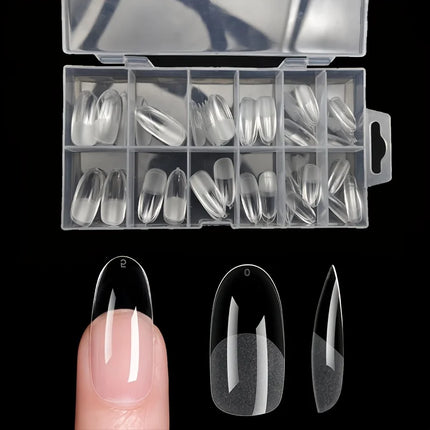 120Pcs Full Cover Press On Nail Tips Stiletto Almond Square Coffin French False Fake Soak Off Gel Nail Extension Tips Capsule Nail Tips