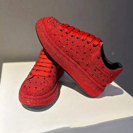 Luxury New Men Rhinestone Lace Up All Match Brand Shoes Causal Flats Loafers Sports Walking Sneakers Zapatos Hombre Vest