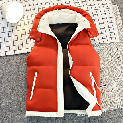 New Hooded Casual Men Waistcoat Comfortable Warm Zipper Male Sleeveless Jackets Solid Color Windproof Clothing for Men Spring