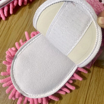 1 Paio di Pantofole Lavabili in Microfibra per Pulizia Pavimenti, Scopa a Pantofole per la Casa, Strumento per la Rimozione della Polvere e dello Sporco