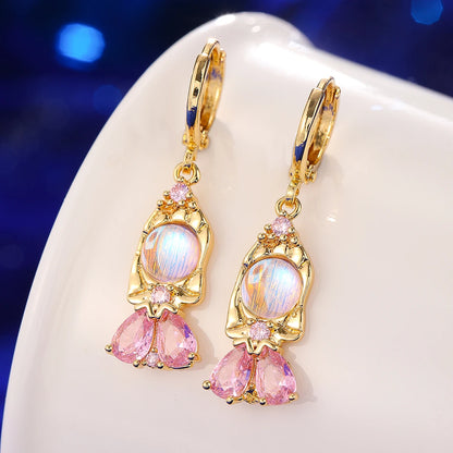 Collana alla moda con zirconi colorati, fiaba, piccola principessa, catena universale placcata in oro, catena clavicola, temperamento dolce