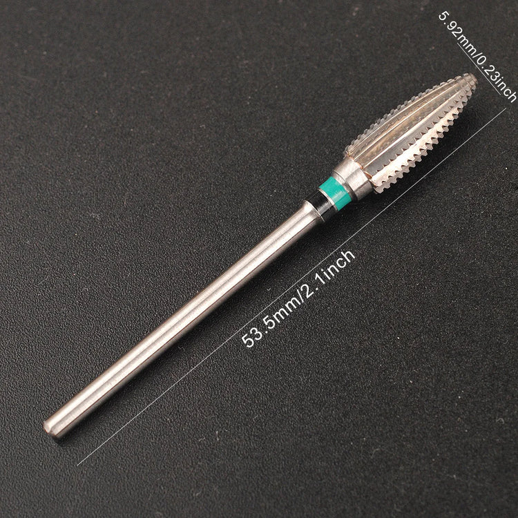 1Pc Tungsten Steel Nail Drill Bit, Professional Large Spiral Barrel Carbide Milling Cutter, Manicure Tool