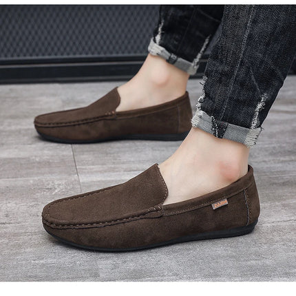 Scarpe Slip-On Artigianali in Vera Pelle per Uomo - Mocassini Casual Formali Traspiranti e Comodi con Suola in Gomma