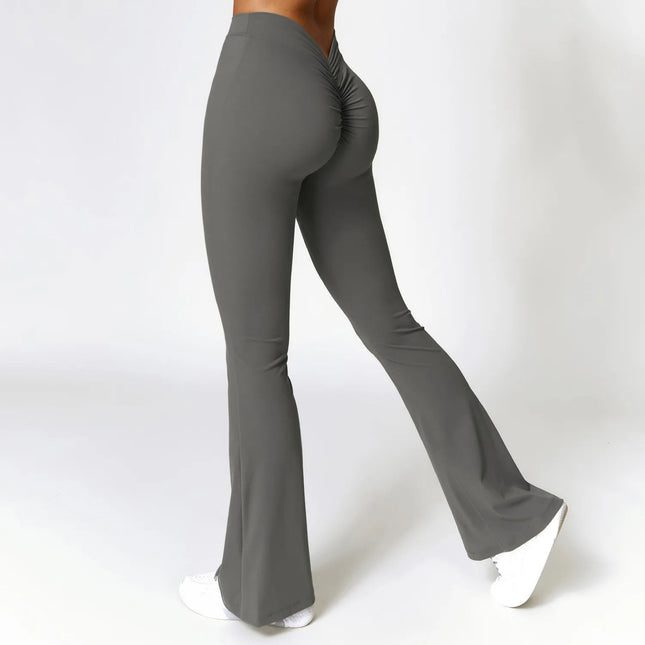High Waist Flare Leggings Yoga Pants Women Wide Leg Pants Women Gym Workout Fitness Sports Flared Pants Latin Dance Trousers PlatiNum