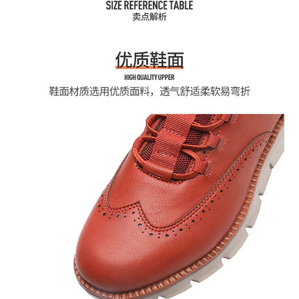 Men's Leather Casual Oxford Shoes, Breathable Anti-Slip Soft Sole Fashion Sneakers for Business Walking and Daily Wear