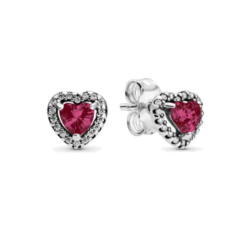 2025 Orecchini originali in pietra a forma di cuore bianco rosa, blu, rosso, verde, orecchino di perla con fiocco di neve, gioielli in argento s925 con fascino femminile platinumshop