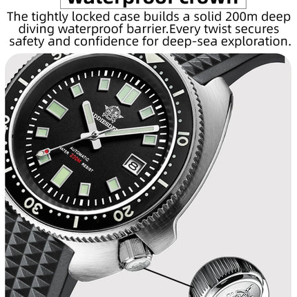 ADDIESDIVE Luxury Men's Automatic Watch Ceramic Bezel Sapphire Glass 200m Waterproof Ultra Bright Blue Luminous Diving Watch