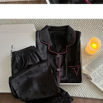 Pigiama floreale da donna della nuova estate Ragazze Estate Piccoli pantaloni freschi a maniche corte Abito da casa in raso di seta ghiacciata Foto reali platinumshop