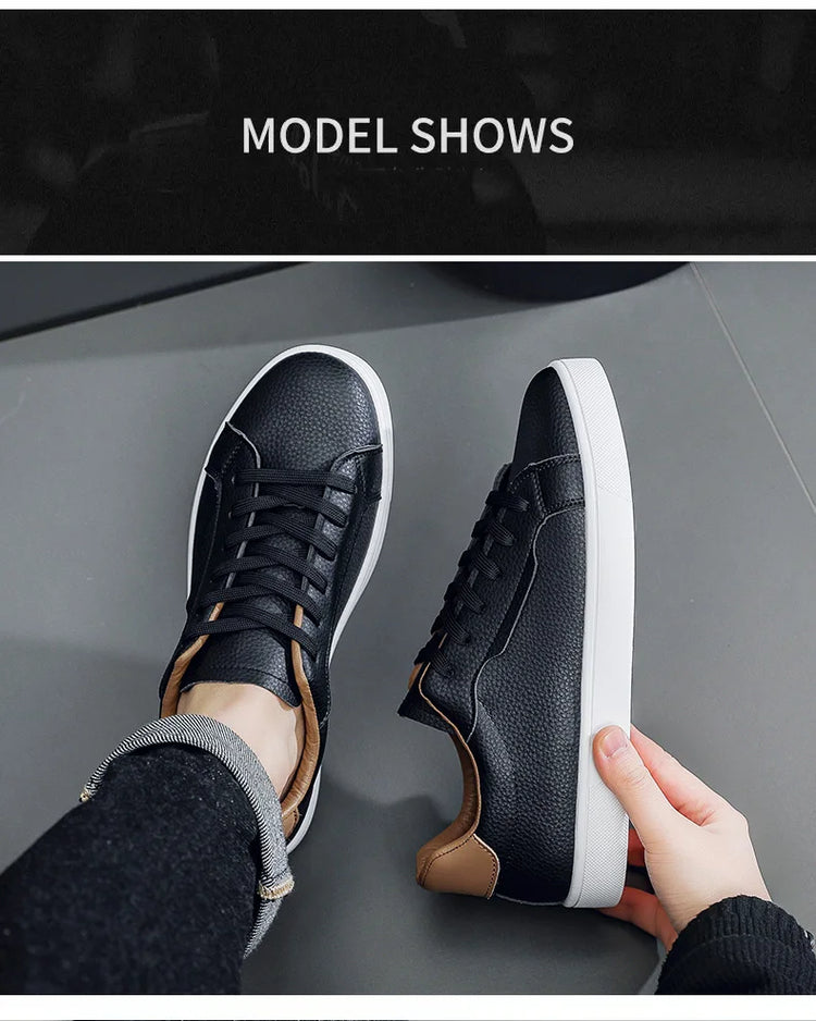Leather Men's Sports Shoes - Casual Style, Breathable Men's Shoes, Anti-slip and Comfortable, Men's Casual Sneakers