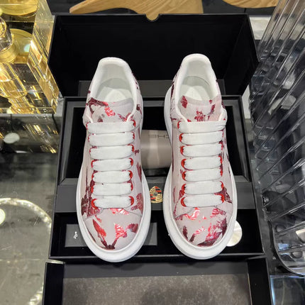 American European Fashion Casual Shoes Unisex White Platform Sneakers Man Sport Shoes In Printing Leather Women Heighten Loafers