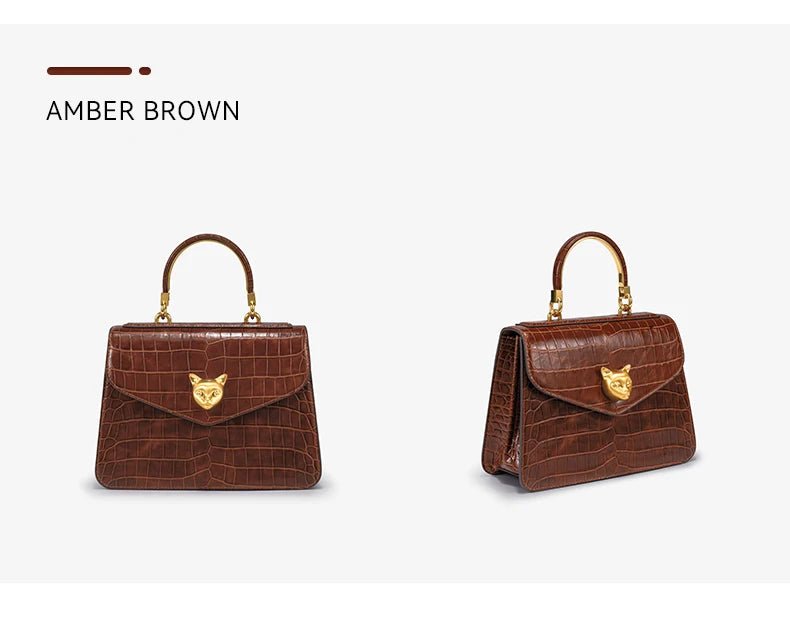 2025 BAFELLI CAT DONNA NUOVA PATTERN CROCODILE IN PELLE FASHION BORSA STYLISH BUSINESS FEMALE IN PELLE BRAND DI LUSSO OL PURSE