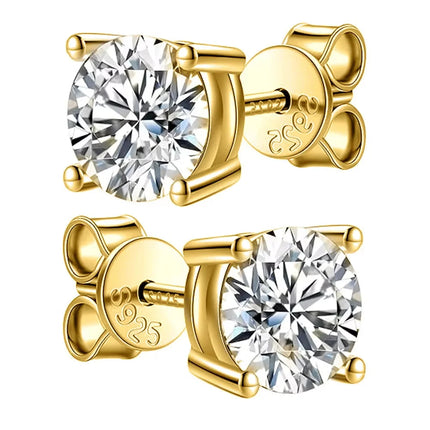 KNOBSPIN 2.0ct Moissanite Earrings for Women Lab Grown Diamond Ear Studs 925 Sterling Silver Fine Jewelry Gift PlatiNum