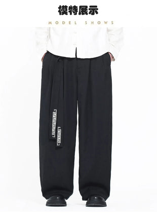 Pantaloni da uomo in stile giapponese con stampa Ukiyo-e, pantaloni comodi e alla moda, pantaloni larghi da uomo, pantaloni casual a gamba dritta da uomo