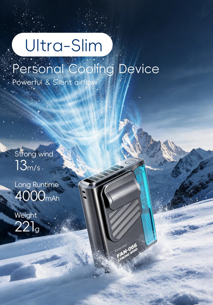 Nuovo Ventilatore Portatile da Cintura per Esterni 4000mAh USB, Mini Ventilatore Multifunzione con 5 Velocità e Display Digitale, Ricaricabile