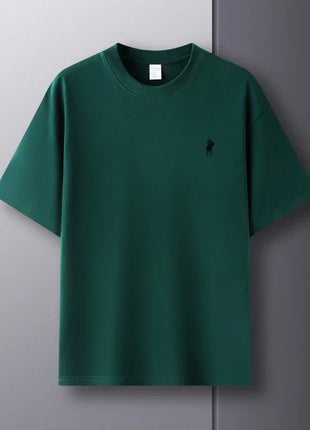 T-shirt homme col rond manches courtes 100 % pur coton, vente chaude, marque de luxe, été, broderie exquise, poney, haut respirant