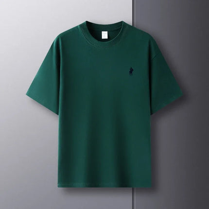 Men's Round Neck Short Sleeve 100% Pure Cotton T-shirt Hot Sale Luxury Brand Summer Exquisite Embroidery Pony Breathable Top