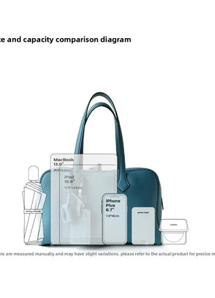 Borsa da donna in pelle di vacchetta di alta qualità, semplice borsa a tracolla di grande capacità, borsa a spalla.