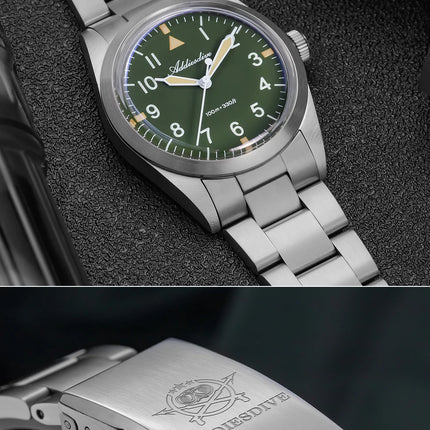 ADDIESDIVE 36mm Men's Luxury Watch VH31 Titanium Alloy  Watch Super Luminous 100m Waterproof Men's Luminous Quartz Watches